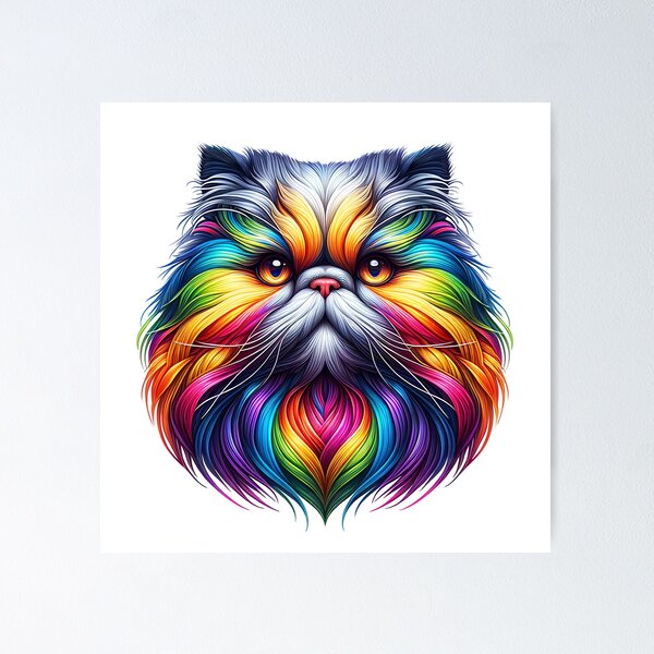 Item preview, Colorful Persian Cat Portrait designed and sold by FunArt4Everyone.