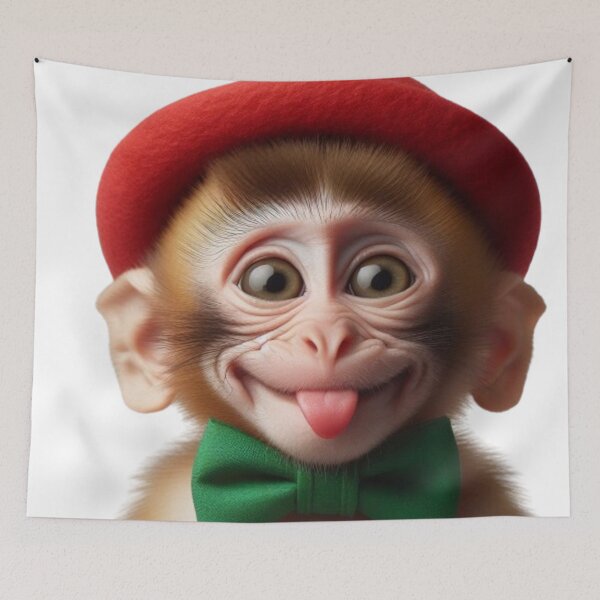 Item preview, Monkey in a red hat 3 designed and sold by rominek77.
