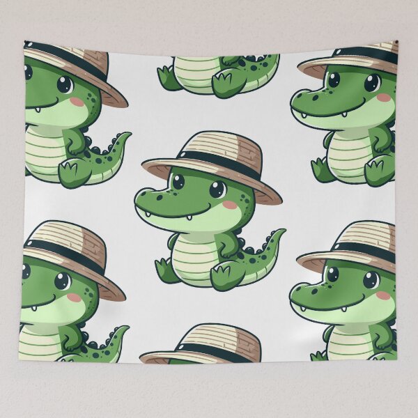 Item preview, Stylish Alligator with Hat designed and sold by ArtfulWeave.