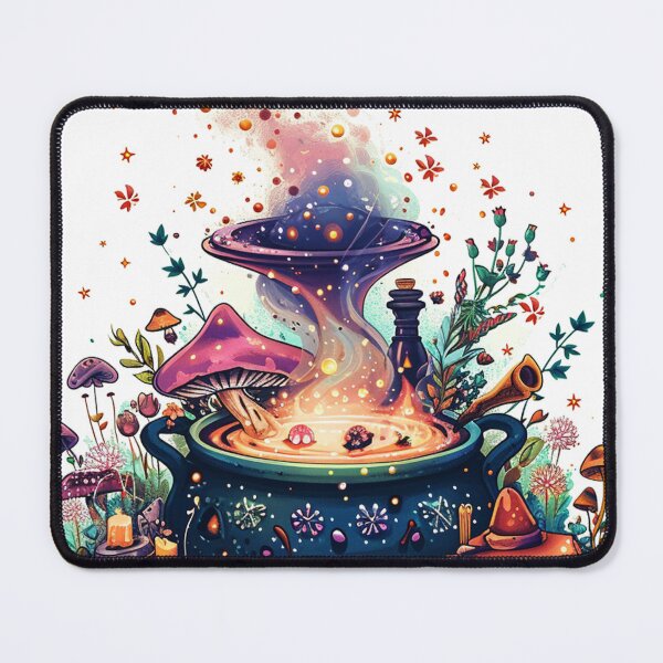 Item preview, Enchanted Brew: A Cauldron of Cosmic Concoctions Amidst Mystical Flora designed and sold by dungeonwarriors.