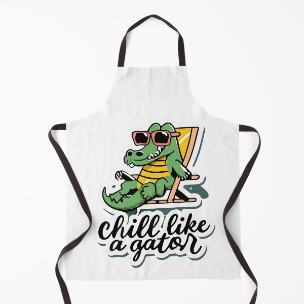 Item preview, Chill Like a Gator - Cartoon Alligator Beach Sticker designed and sold by NiftyWrx.