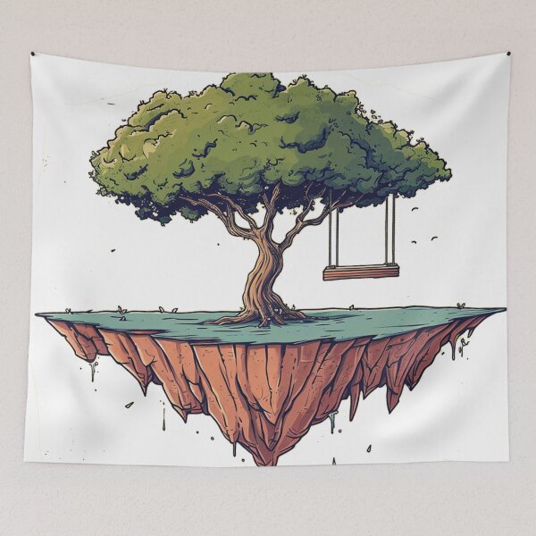 Item preview, Suspended Solitude: The Floating Isle's Lone Arbor designed and sold by dungeonwarriors.