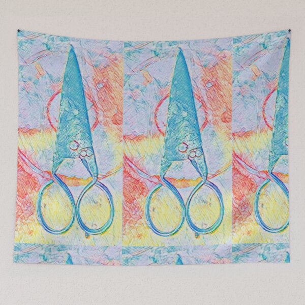 Item preview, Color Splash Vintage Scissors Sketch Art Work designed and sold by AWADHESH  CHAURASIA.