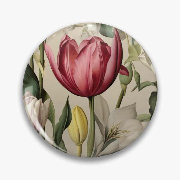 Item preview, Tulip Tile 13: Goblet of Springtime Sunshine in a Blooming Rainbow of Spiraling Blooms designed and sold by TheBrainArt.