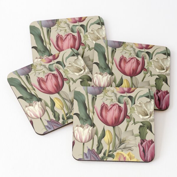 Item preview, Tulip Tile 13: Goblet of Springtime Sunshine in a Blooming Rainbow of Spiraling Blooms designed and sold by TheBrainArt.