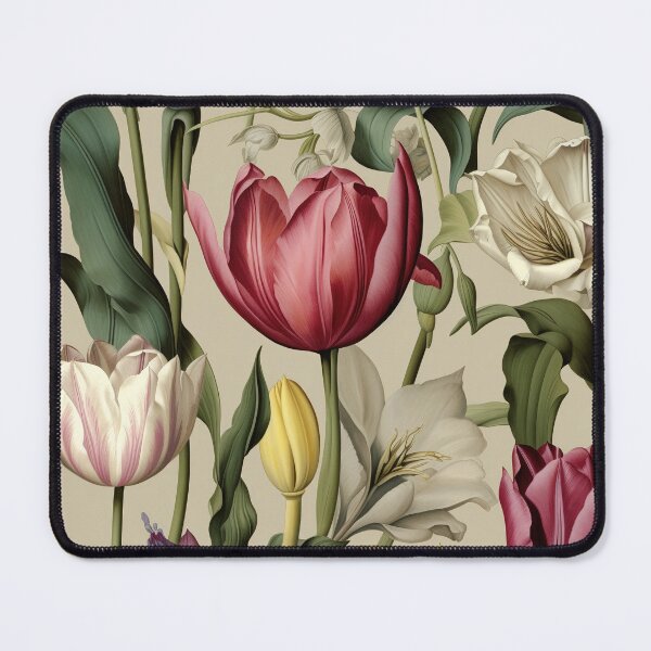 Item preview, Tulip Tile 13: Goblet of Springtime Sunshine in a Blooming Rainbow of Spiraling Blooms designed and sold by TheBrainArt.