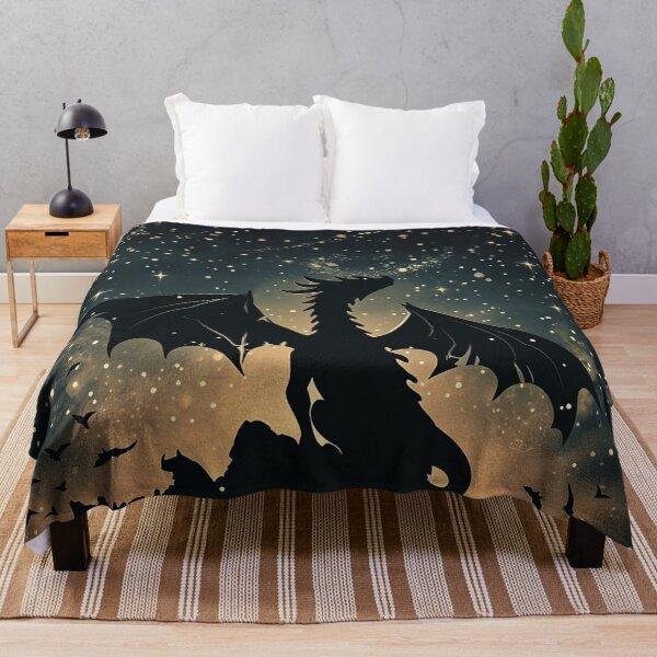 Item preview, Celestial Guardian: The Dragon's Silhouette Against the Starry Firmament designed and sold by dungeonwarriors.