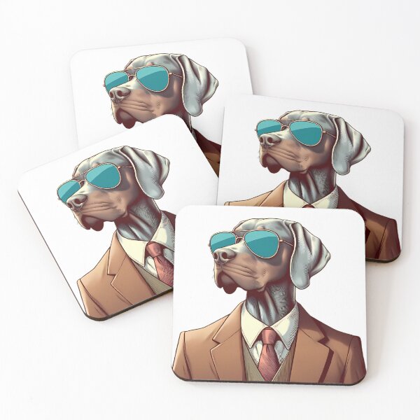 Item preview, Cool Dogzz: a cool Weimaraner in a suit and tie with sunglasses designed and sold by CreativeSparkzz.
