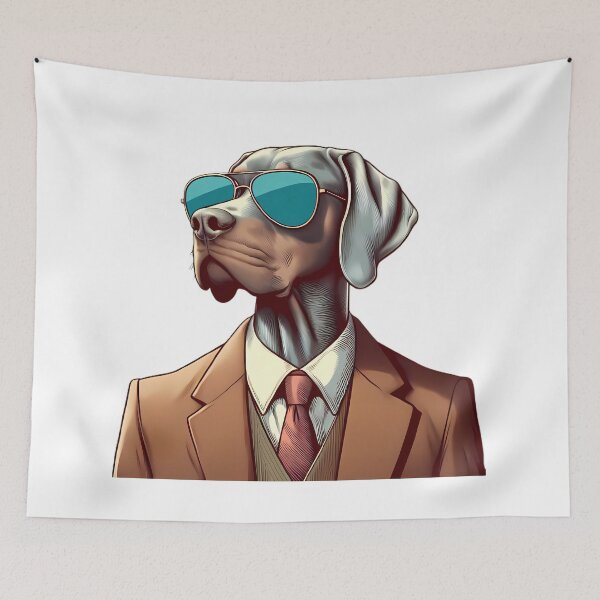 Item preview, Cool Dogzz: a cool Weimaraner in a suit and tie with sunglasses designed and sold by CreativeSparkzz.
