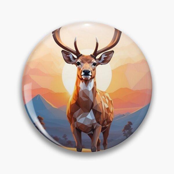 Item preview, Polygon Fallow Deer Art - Californian Sunset designed and sold by PolygonPinnacle.