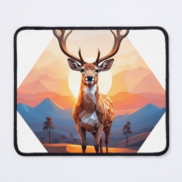 Item preview, Polygon Fallow Deer Art - Californian Sunset designed and sold by PolygonPinnacle.