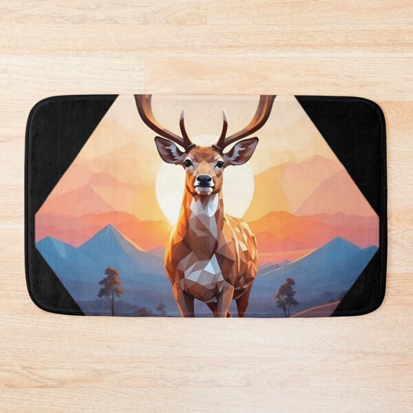 Item preview, Polygon Fallow Deer Art - Californian Sunset designed and sold by PolygonPinnacle.