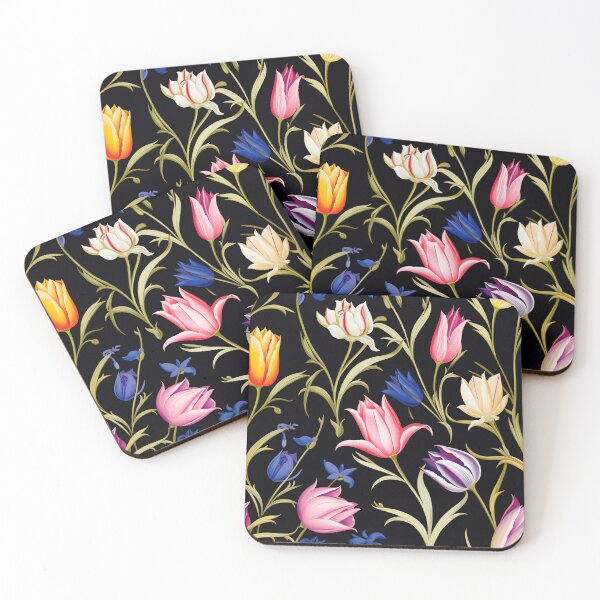 Item preview, Tulip Tile 14: Goblet of Springtime Sunshine in a Blooming Rainbow of Spiraling Blooms designed and sold by TheBrainArt.