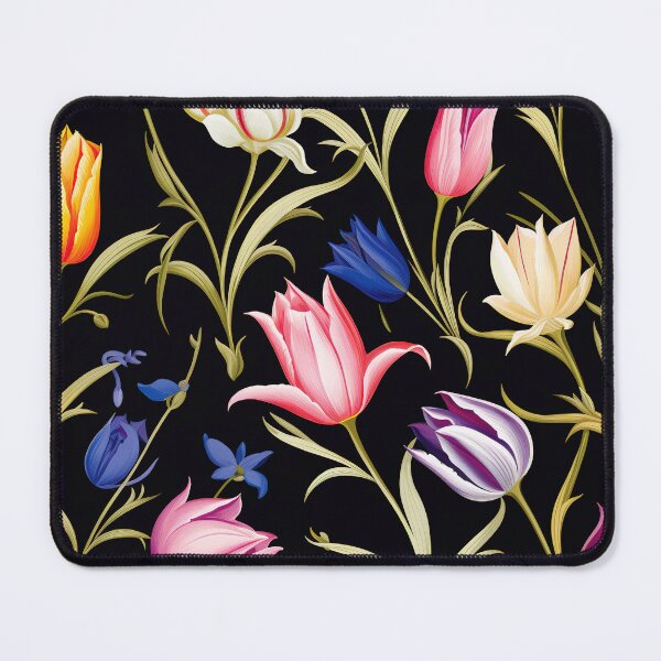 Item preview, Tulip Tile 14: Goblet of Springtime Sunshine in a Blooming Rainbow of Spiraling Blooms designed and sold by TheBrainArt.