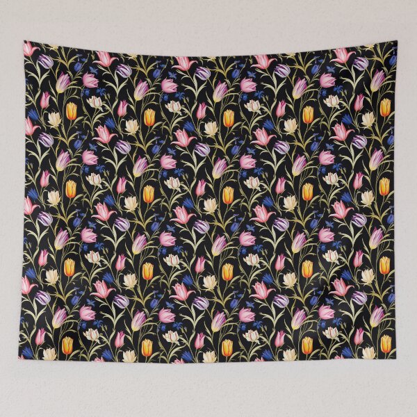 Item preview, Tulip Tile 14: Goblet of Springtime Sunshine in a Blooming Rainbow of Spiraling Blooms designed and sold by TheBrainArt.