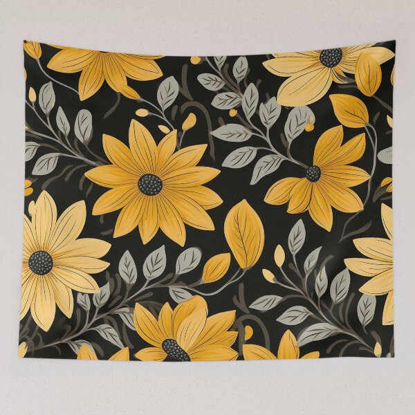 Item preview, Tiled Yellow Flower Pattern designed and sold by dcrc.