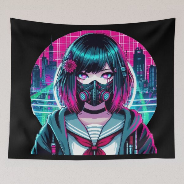 Item preview, Cyberpunk Girl wearing a mask designed and sold by DakaPixelArt.