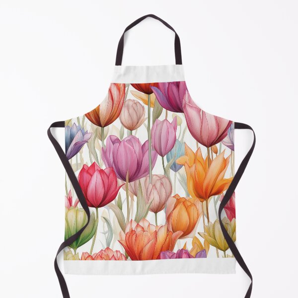 Item preview, Tulip Tile 16: Goblet of Springtime Sunshine in a Blooming Rainbow of Spiraling Blooms designed and sold by TheBrainArt.