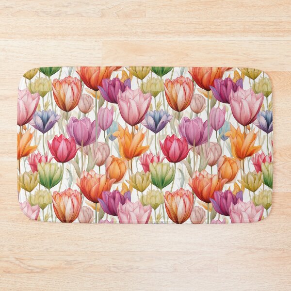 Item preview, Tulip Tile 16: Goblet of Springtime Sunshine in a Blooming Rainbow of Spiraling Blooms designed and sold by TheBrainArt.