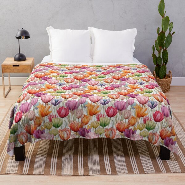 Item preview, Tulip Tile 16: Goblet of Springtime Sunshine in a Blooming Rainbow of Spiraling Blooms designed and sold by TheBrainArt.