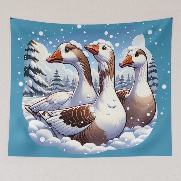 Item preview, Geese Gleam: Snowbound Elegance designed and sold by mugooooo.