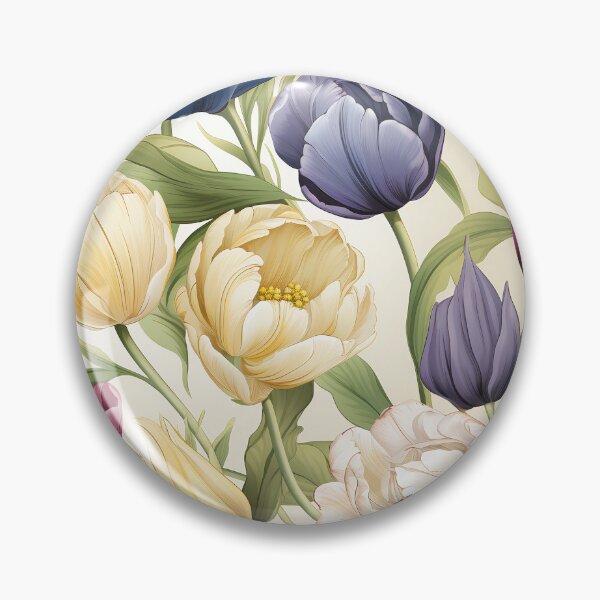 Item preview, Tulip Tile 17: Goblet of Springtime Sunshine in a Blooming Rainbow of Spiraling Blooms designed and sold by TheBrainArt.