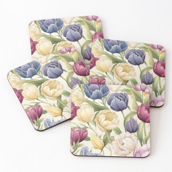Item preview, Tulip Tile 17: Goblet of Springtime Sunshine in a Blooming Rainbow of Spiraling Blooms designed and sold by TheBrainArt.