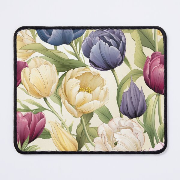 Item preview, Tulip Tile 17: Goblet of Springtime Sunshine in a Blooming Rainbow of Spiraling Blooms designed and sold by TheBrainArt.