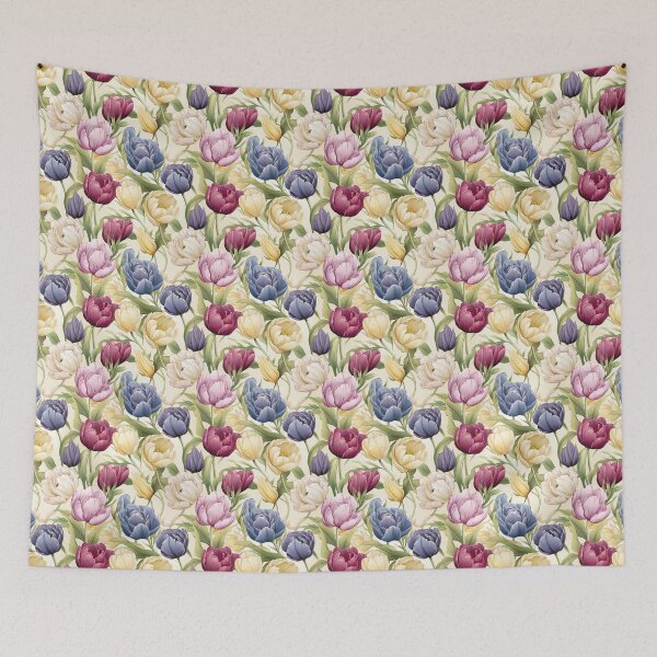 Item preview, Tulip Tile 17: Goblet of Springtime Sunshine in a Blooming Rainbow of Spiraling Blooms designed and sold by TheBrainArt.