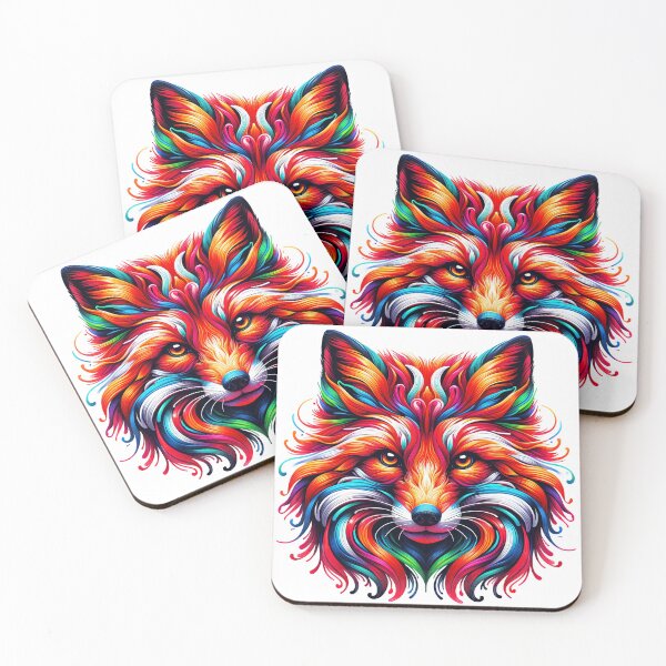 Item preview, Red Fox Colorful Abstract Animal Portrait designed and sold by FunArt4Everyone.