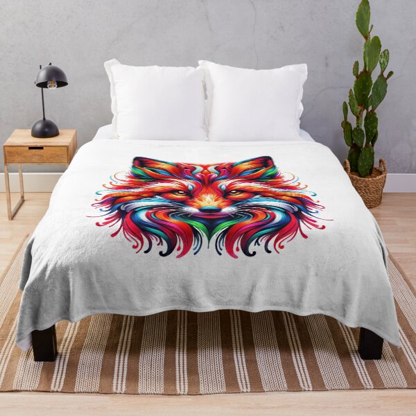 Item preview, Red Fox Colorful Abstract Animal Portrait designed and sold by FunArt4Everyone.