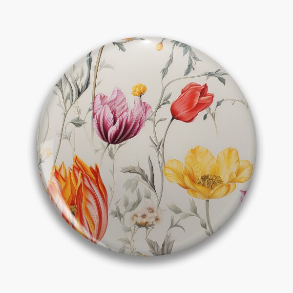 Item preview, Tulip Tile 18: Goblet of Springtime Sunshine in a Blooming Rainbow of Spiraling Blooms designed and sold by TheBrainArt.