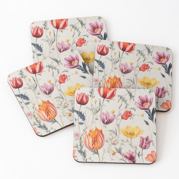 Item preview, Tulip Tile 18: Goblet of Springtime Sunshine in a Blooming Rainbow of Spiraling Blooms designed and sold by TheBrainArt.