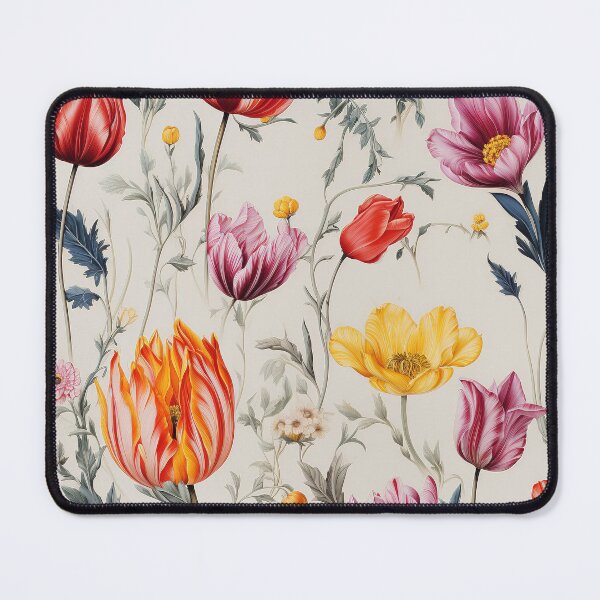 Item preview, Tulip Tile 18: Goblet of Springtime Sunshine in a Blooming Rainbow of Spiraling Blooms designed and sold by TheBrainArt.
