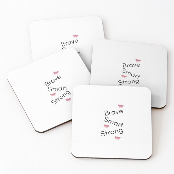 Item preview, Brave Smart Strong with pink butterfly designed and sold by Fionamyles.