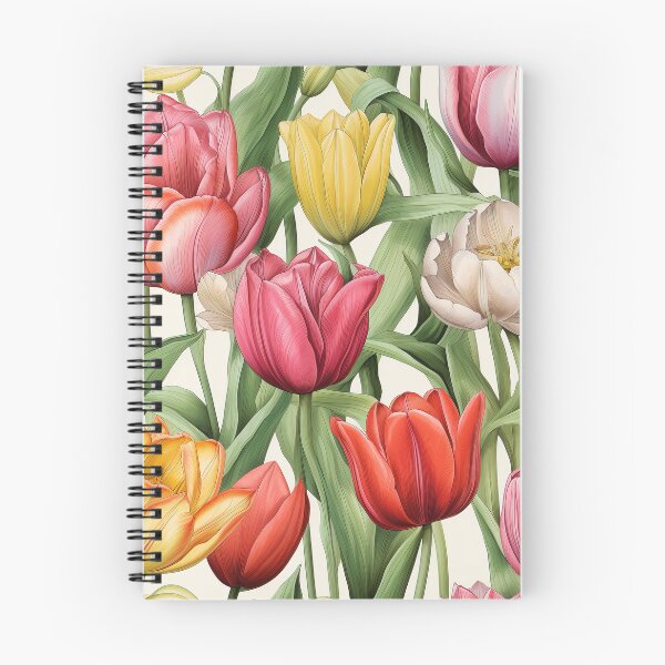 Item preview, Tulip Tile 19: Goblet of Springtime Sunshine in a Blooming Rainbow of Spiraling Blooms designed and sold by TheBrainArt.