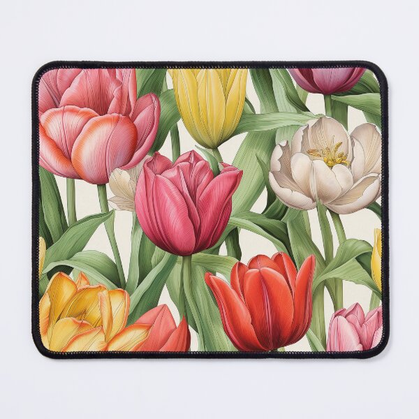 Item preview, Tulip Tile 19: Goblet of Springtime Sunshine in a Blooming Rainbow of Spiraling Blooms designed and sold by TheBrainArt.