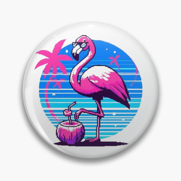 Item preview, Pink Flamingo Cocktail Coconut designed and sold by DakaPixelArt.
