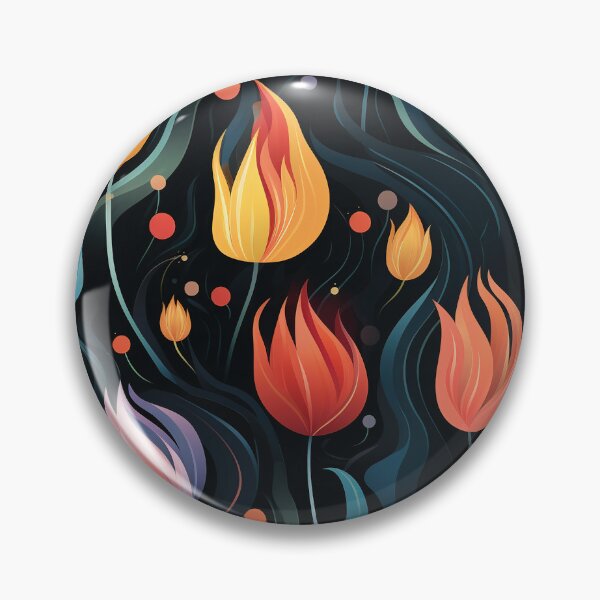 Item preview, Tulip Tile 20: Goblet of Springtime Sunshine in a Blooming Rainbow of Spiraling Blooms designed and sold by TheBrainArt.