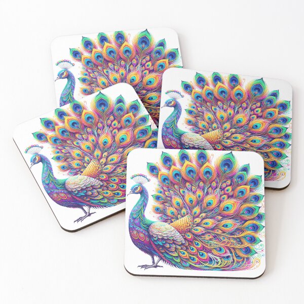 Item preview, Vivid Splendor Colorful Peacock Portrait designed and sold by FunArt4Everyone.