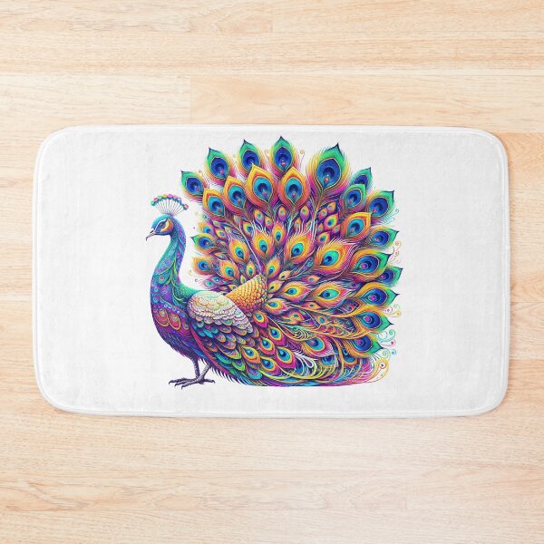 Item preview, Vivid Splendor Colorful Peacock Portrait designed and sold by FunArt4Everyone.