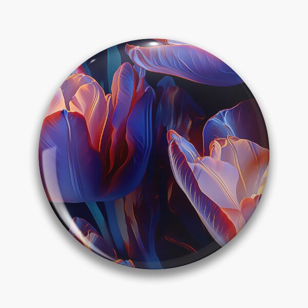 Item preview, Tulip Tile 21: Goblet of Springtime Sunshine in a Blooming Rainbow of Spiraling Blooms designed and sold by TheBrainArt.