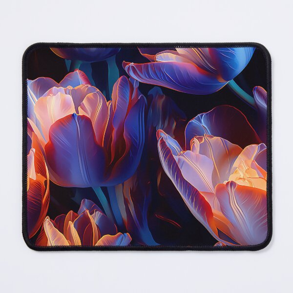 Item preview, Tulip Tile 21: Goblet of Springtime Sunshine in a Blooming Rainbow of Spiraling Blooms designed and sold by TheBrainArt.