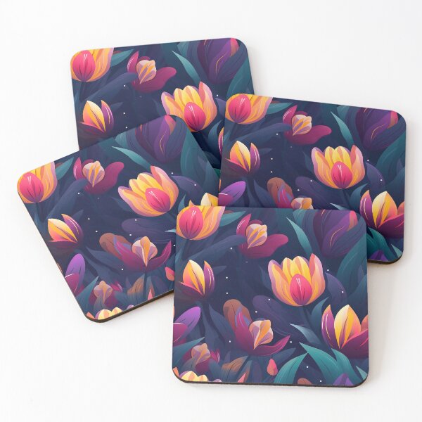 Item preview, Tulip Tile 22: Goblet of Springtime Sunshine in a Blooming Rainbow of Spiraling Blooms designed and sold by TheBrainArt.