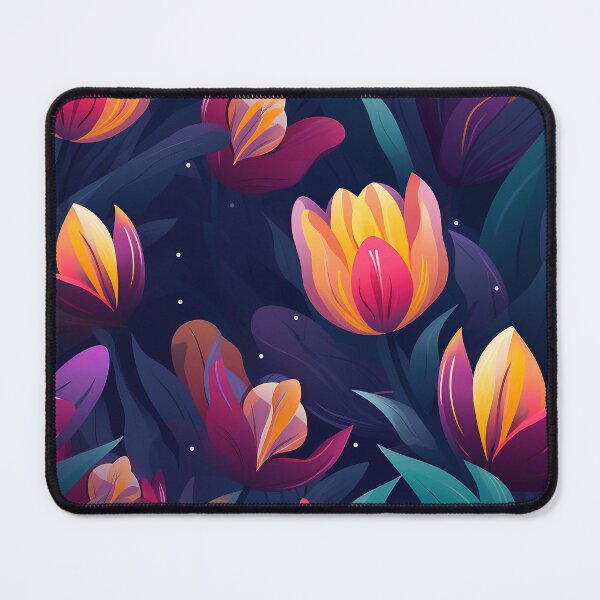 Item preview, Tulip Tile 22: Goblet of Springtime Sunshine in a Blooming Rainbow of Spiraling Blooms designed and sold by TheBrainArt.