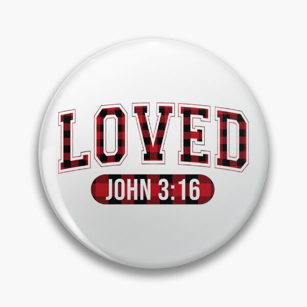 Item preview, LOVED  John 3:16 - Inspirational Buffalo Plaid Design designed and sold by Karma-n-Chaos.