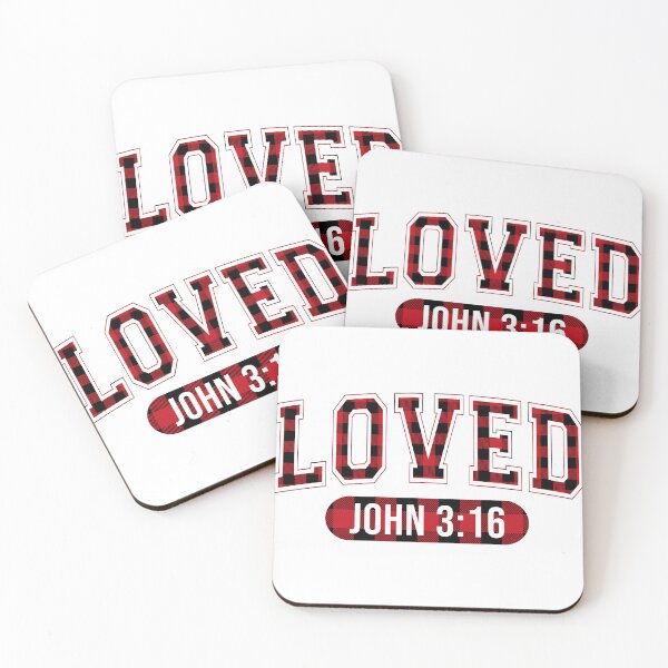 Item preview, LOVED  John 3:16 - Inspirational Buffalo Plaid Design designed and sold by Karma-n-Chaos.