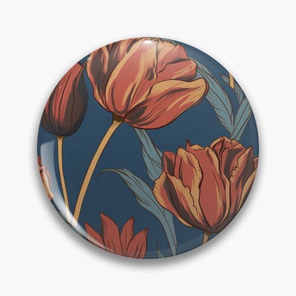 Item preview, Tulip Tile 23: Goblet of Springtime Sunshine in a Blooming Rainbow of Spiraling Blooms designed and sold by TheBrainArt.