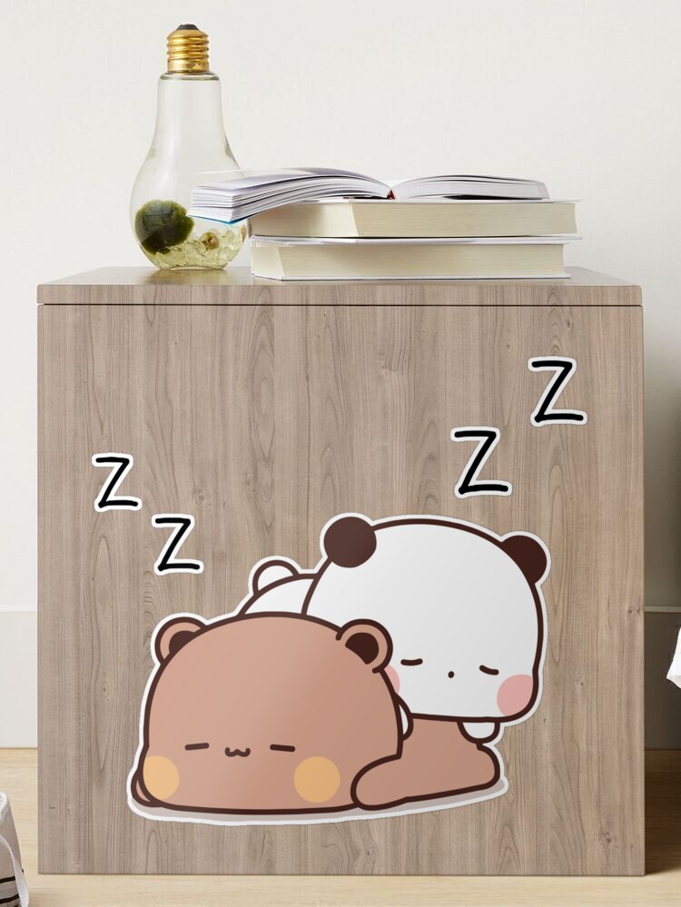 Bear DuDu and Panda BuBu Nap Together❤️ Sticker for Sale by Pandety