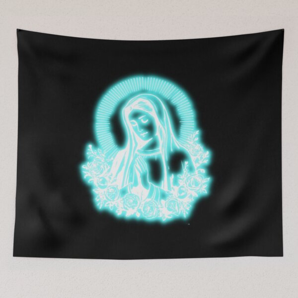 Item preview, Blue Neon Virgin Mary designed and sold by lachataigne.